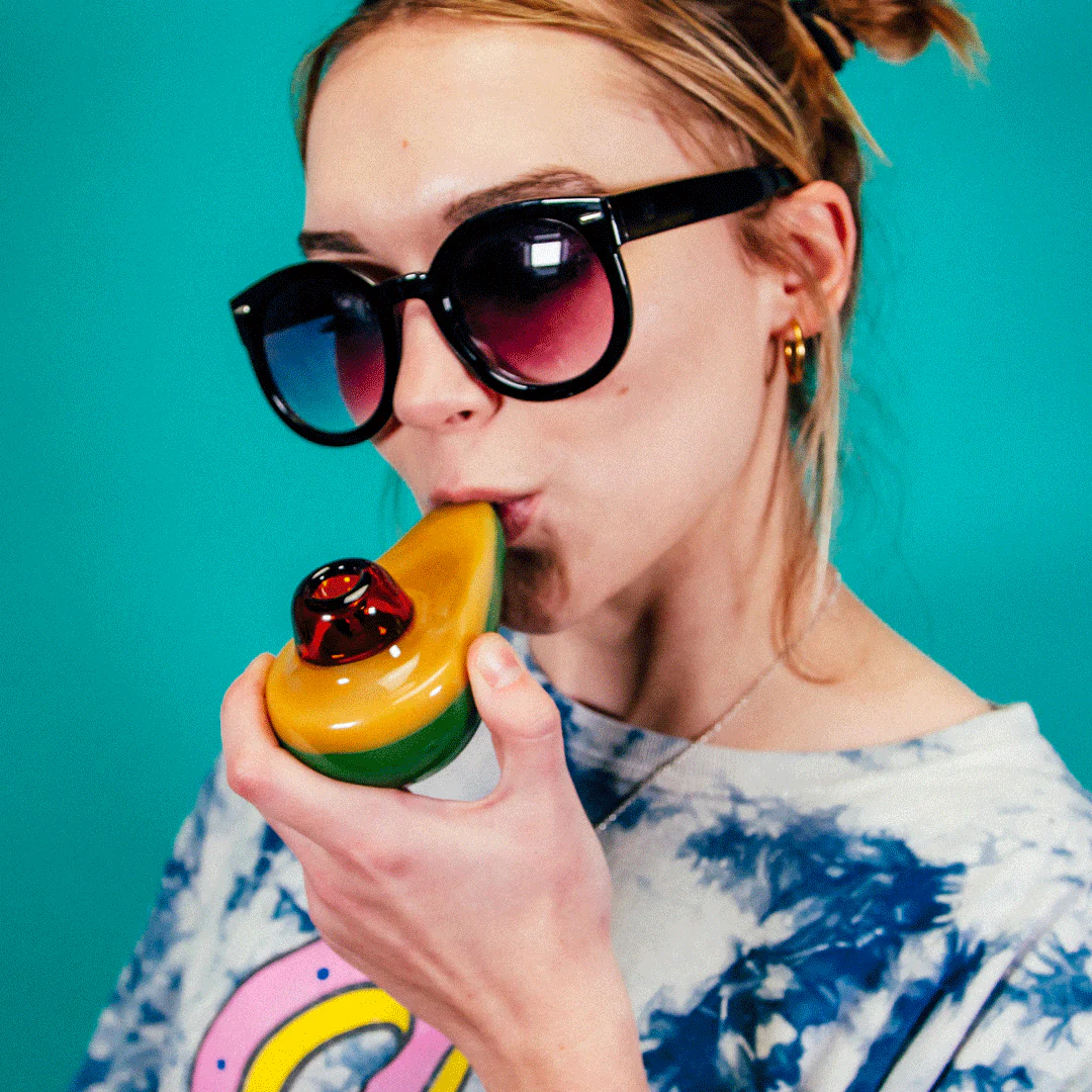 Goody Glass - Avocado Hand Pipe - Image 3