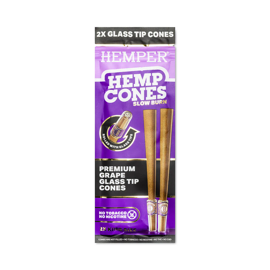 King Size Glass Tipped Hemp Cones - Image 10