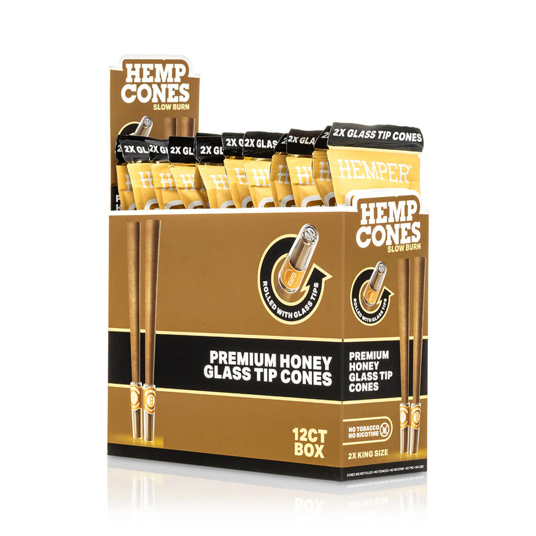 King Size Glass Tipped Hemp Cones - Image 14