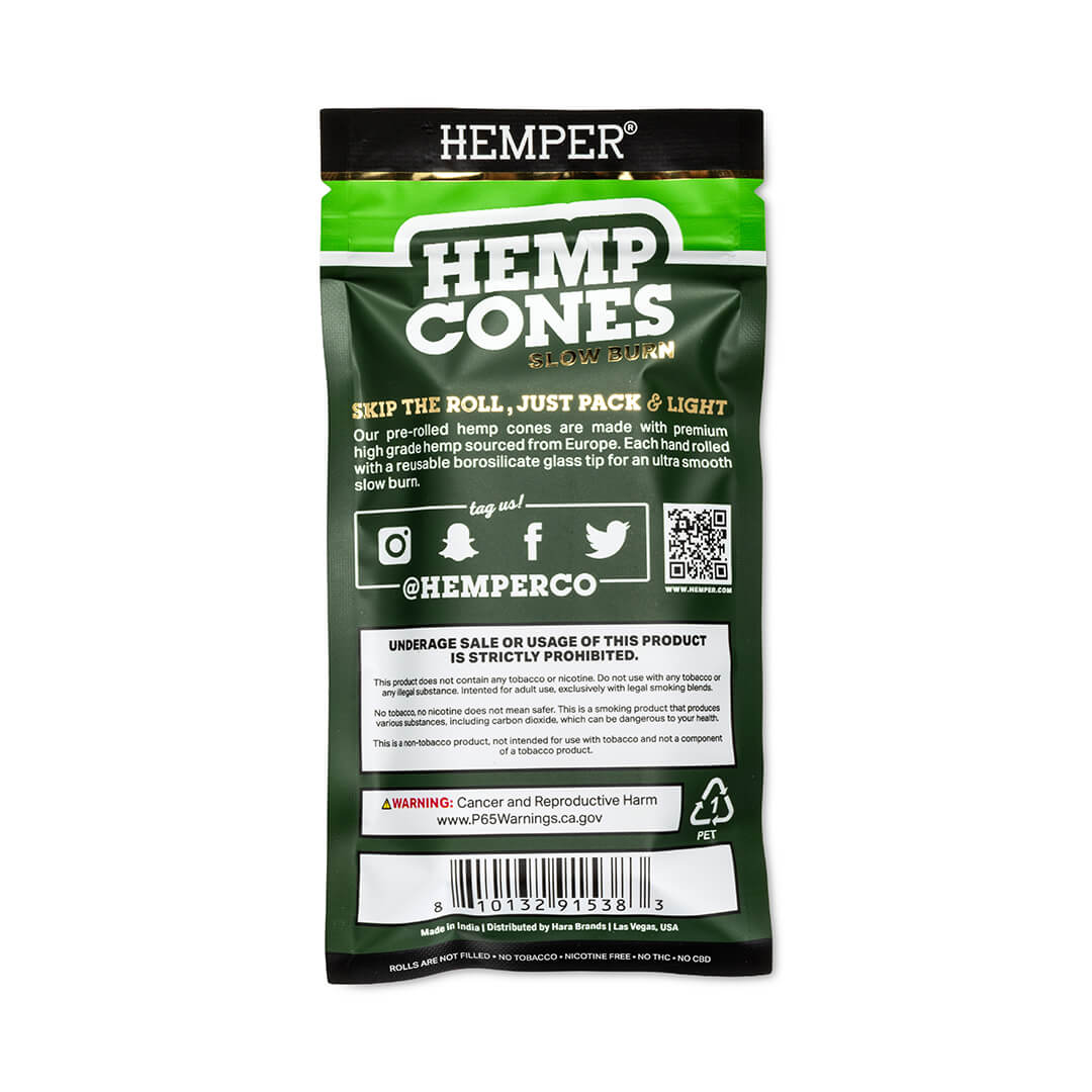 Mini Size Glass Tipped Hemp Cones - Image 2