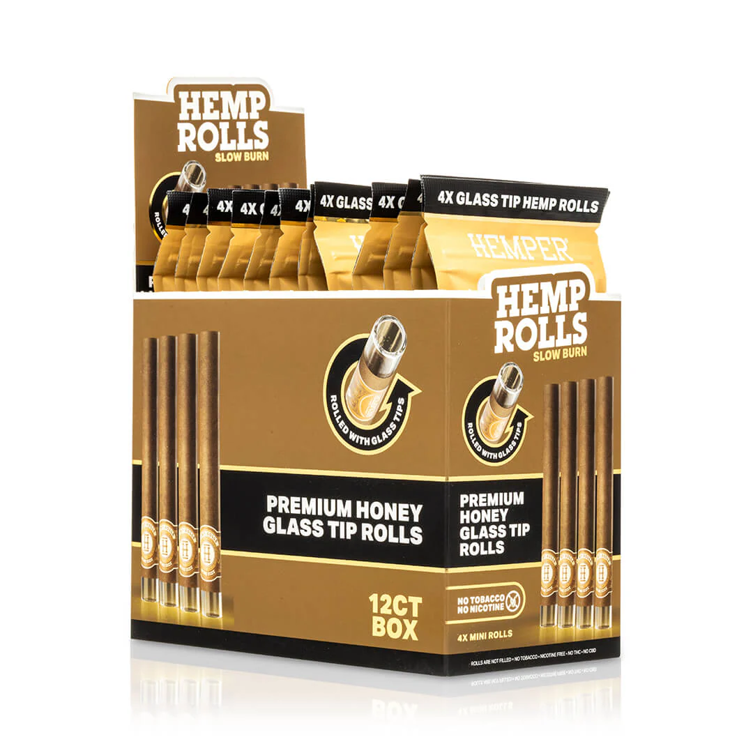 Mini Size Glass Tipped Hemp Rolls - Image 13