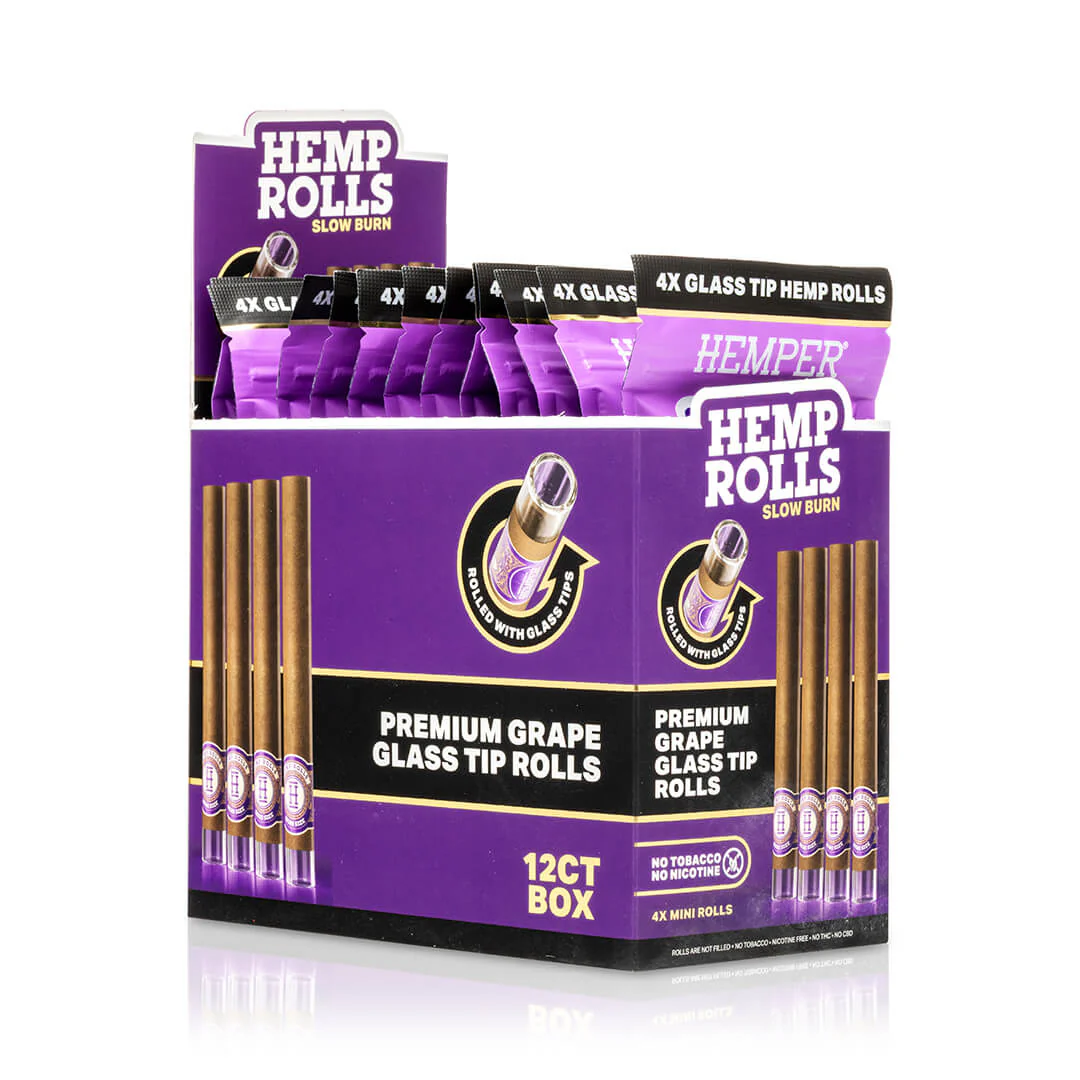 Mini Size Glass Tipped Hemp Rolls - Image 17